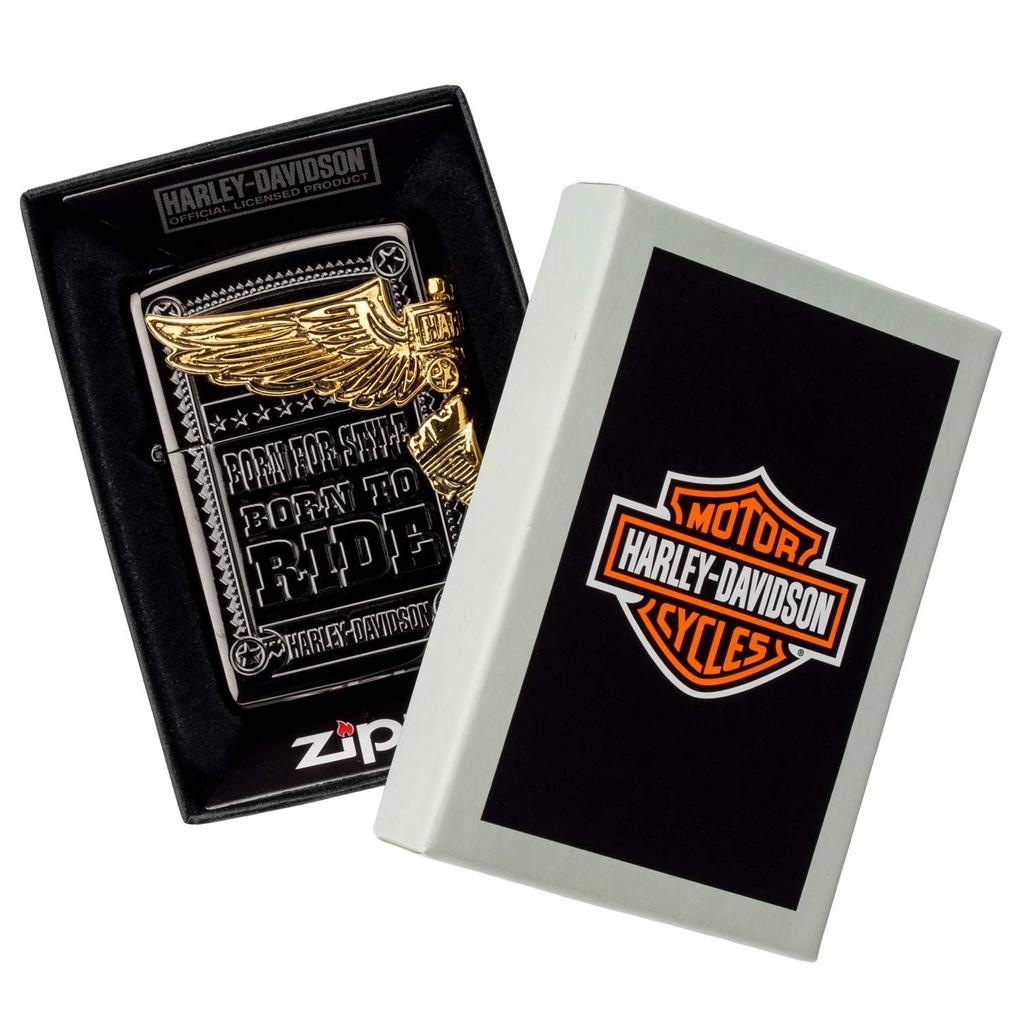 ZIPPO Lighter Black Japan Limited Model 3 Sides Continuous Processing Metal Coating Titanium Coating Harley-Davidson HDP-48