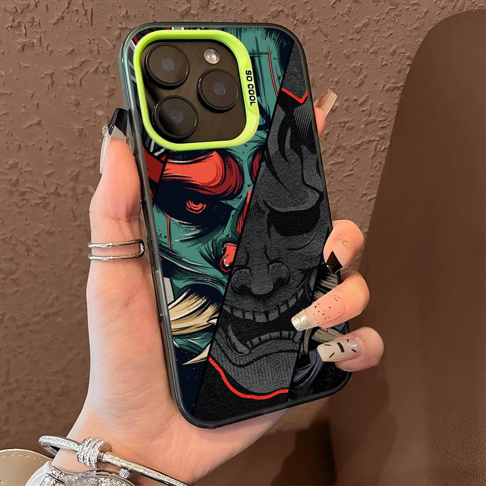 Япония Лицо Призрака Самурай Чехол Для Телефона Для iPhone 16 15 14 13 12 11 Pro Max X XR XS MAX Матовый Ударопрочный Задняя Панель Противоударный Матовый Чехол