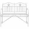 Antique White Garden Bench 103.5 x 59 x 89 cm Steel