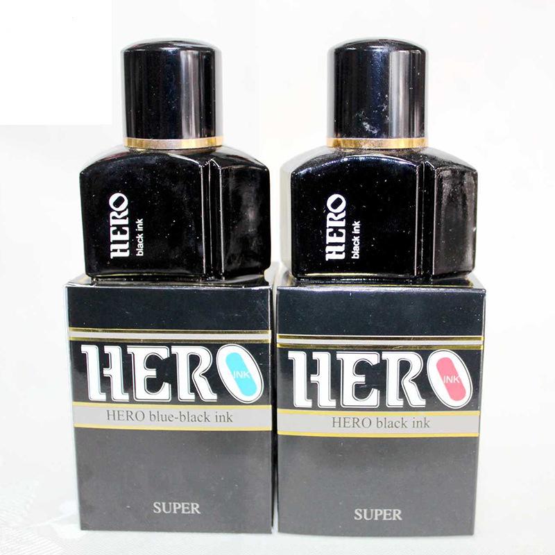 Hero 200 Сине-Черные и 400 Черные Чернила, 25 мл, Неуглеродные, Свободные от Засорения Перовые Чернила для Практики Письма и Офисного Использования