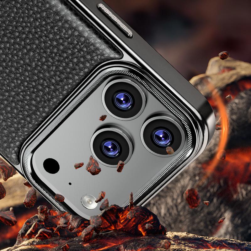 Магнитный кожаный чехол с покрытием для iPhone 17 Pro Max Funda iPhone 16 Pro Max 15 14 13 Роскошный складной держатель ударопрочный чехол-держатель для телефона