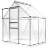 192.5 x 131cm Walk-In Polycarbonate Greenhouse - Silver-Tone