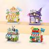 NEW Magic Bookstore Grocery Store Street View Food House Mah-Jong Club Building Blocks Kit Girls Bricks Model Kids Toys Children