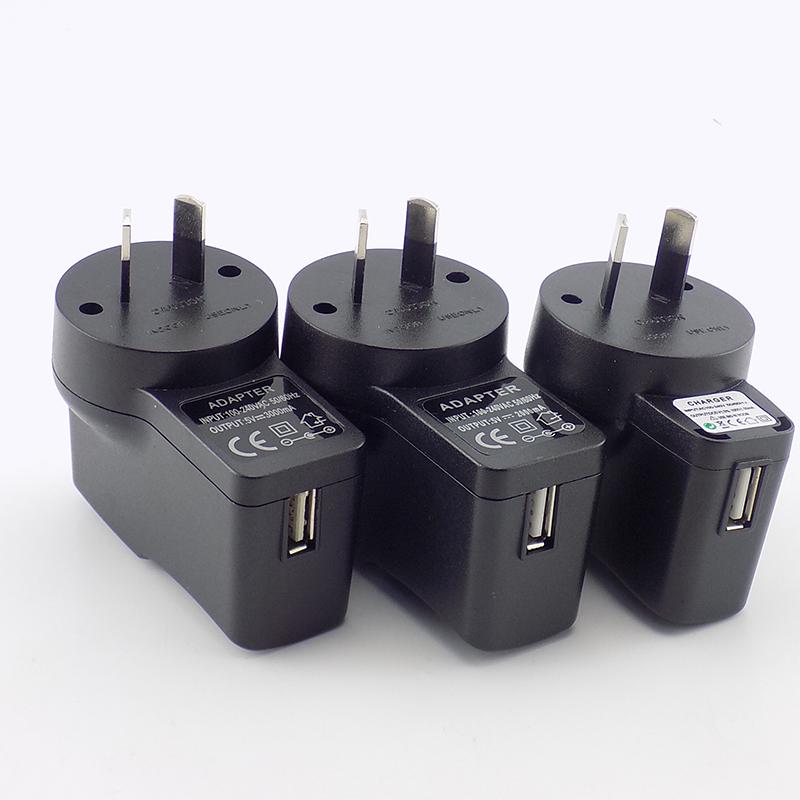 Адаптер для вилки AU Australia 5V 1A 2A 3A USB-зарядное устройство для дома, блок питания, дорожный адаптер переменного тока, зарядка, универсальный W28