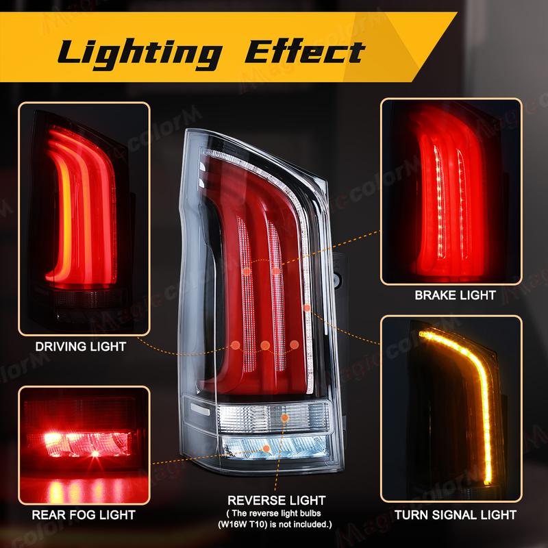 Right/Left LED Tail Lamp For Benz Vito W447 V-class V260 V220 V250 2016-2023 Rear Brake Taillights Yellow Turn Signal Light