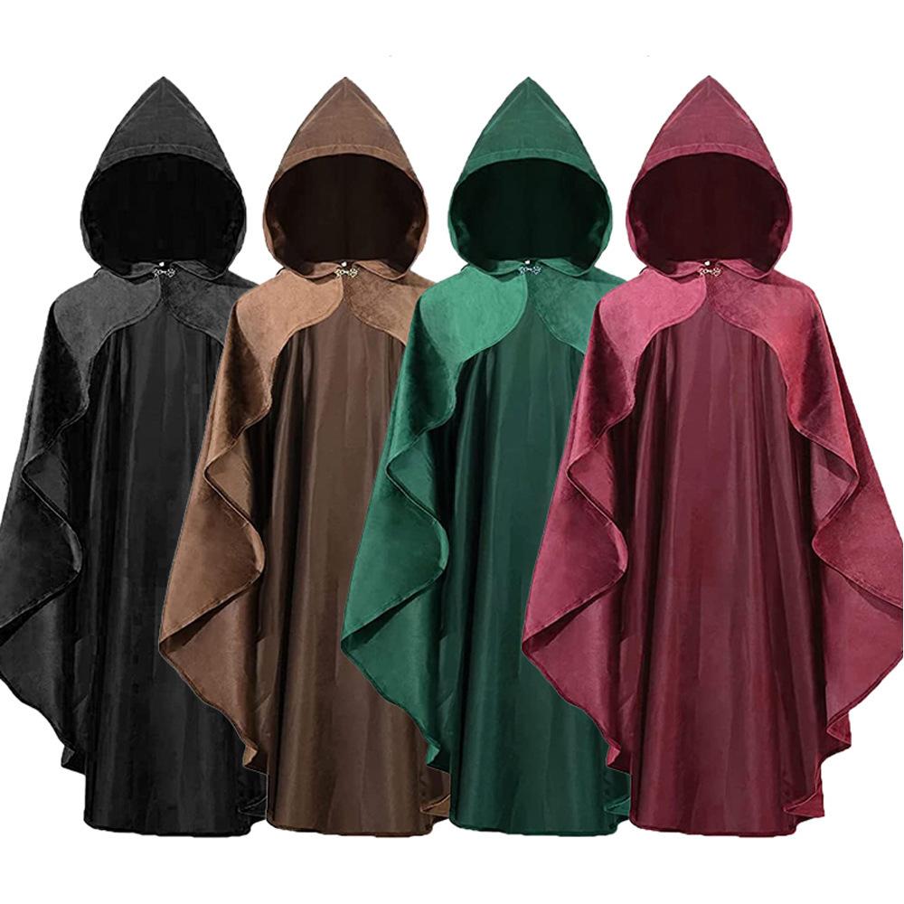 Gothic Medieval Renaissance Steampunk Character cosplay Clothing punk cos Witch's Cloak