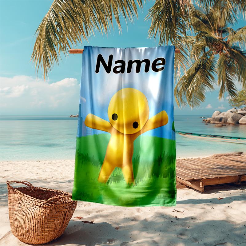 Personalized customized proof beach towel with Wobbly Life pattern - soft, absorbent,quick-drying,perfect swimming,camping&bathing