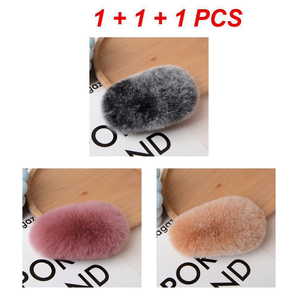 1/3 шт. Зимняя милая пушистая заколка для волос для женщин и девочек, однотонная боковая заколка для волос, BB-заколка, милая плюшевая заколка для волос, цветной аксессуар для волос