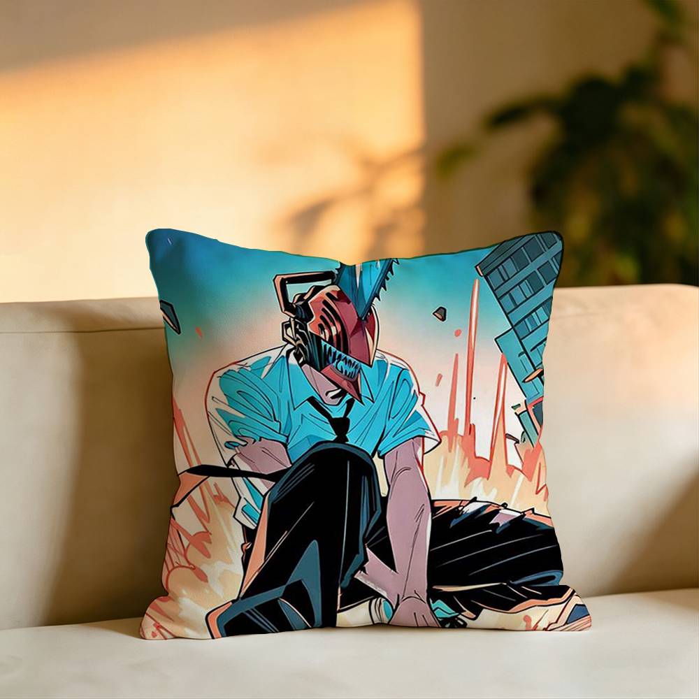 Hot Anime Character DDenji Square DoubleSided printed Pillow Case Bedroom Bedside Pillow Sofa Cushion Cover