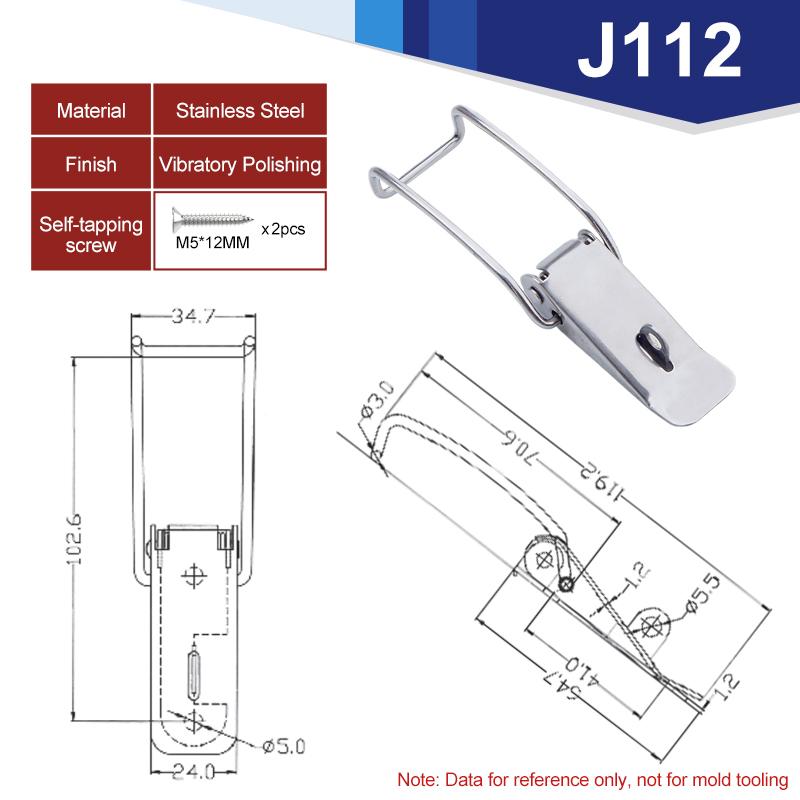 304 Toggle Latches Spring Loaded Clamp Clip Case Box Latch Catch Toggle Tension Lock Lever Clasp Closures Crate Lock Snap 6