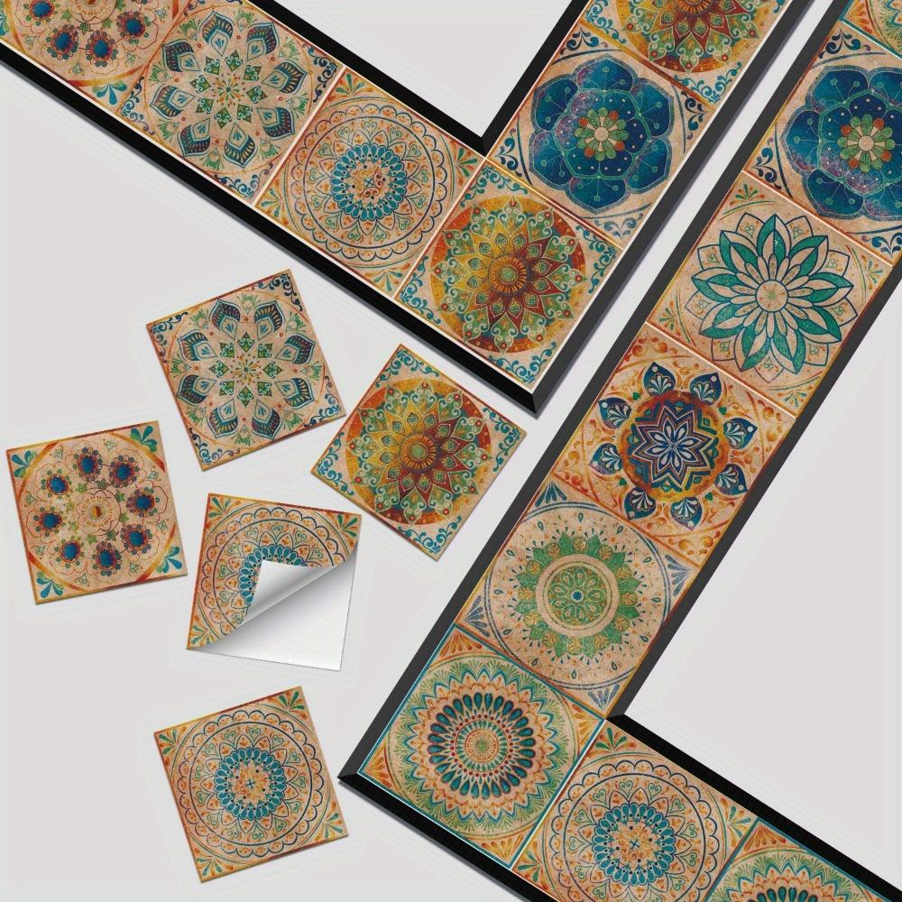 24 шт. Винтажные самоклеящиеся наклейки на керамическую плитку, отклеивающиеся и приклеивающиеся водонепроницаемые обои для фартука, настенные наклейки, декоративная плитка для кухни, ванной комнаты