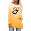 2025 Love Heart 3D Print Long Sleeve T Shirt Women Fashion Crewneck Long Tunic Tops Women T Shirt T Shirt Feminino