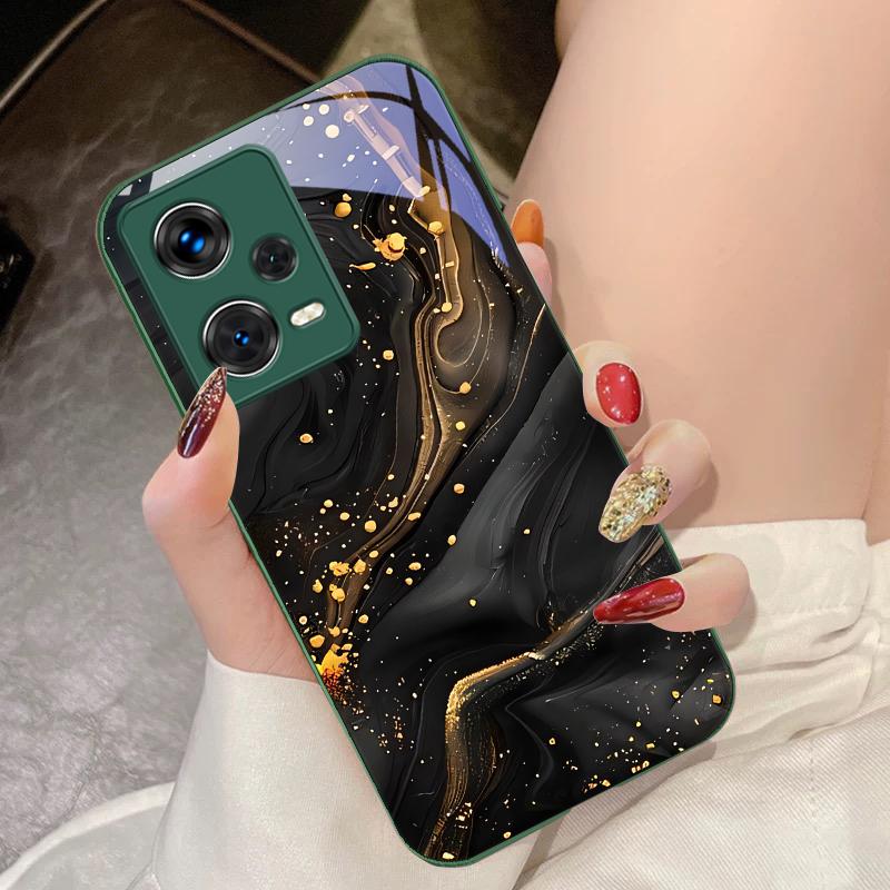 Темный Позолоченный Черный Для Xiaomi 14 Ultra 13 Lite Redmi Note 13 11 Pro 12 Plus Poco X6 3 Pro F4 6 GT Чехол для телефона из закаленного стекла