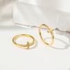 Cross diamond ring 2pcs s exquisite luxury women gold color Crystal zircon