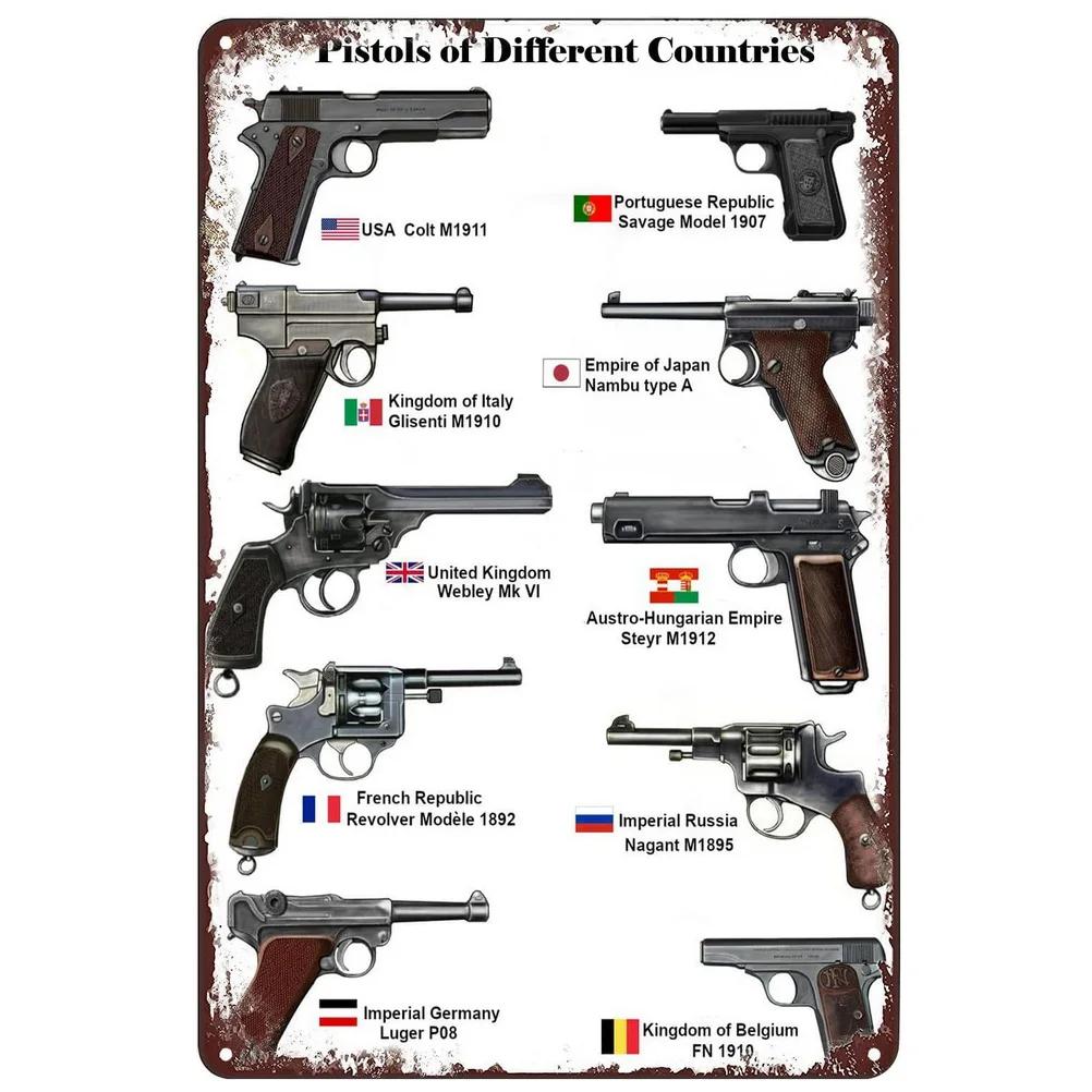 HD Новые Металлические Жестяные Таблички Пистолет Ruger Smith Wesson Винтажный Постер Для Кафе Гаража Бара Клуба Мужской Пещеры Искусство Настенные Декоративные Картины
