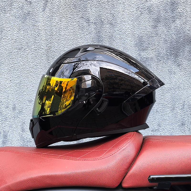 Small Shell Helmet Peel-off Helmet Motorcycle Helmet Locomotive Double Lens Men's and Women's Four-season Motorcycle Cruise Helmet Large