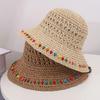 Elegant Lace Brim Sunshade Cap Breathable Colorful Straw Hat Casual Woman's Straw Hat  Travel