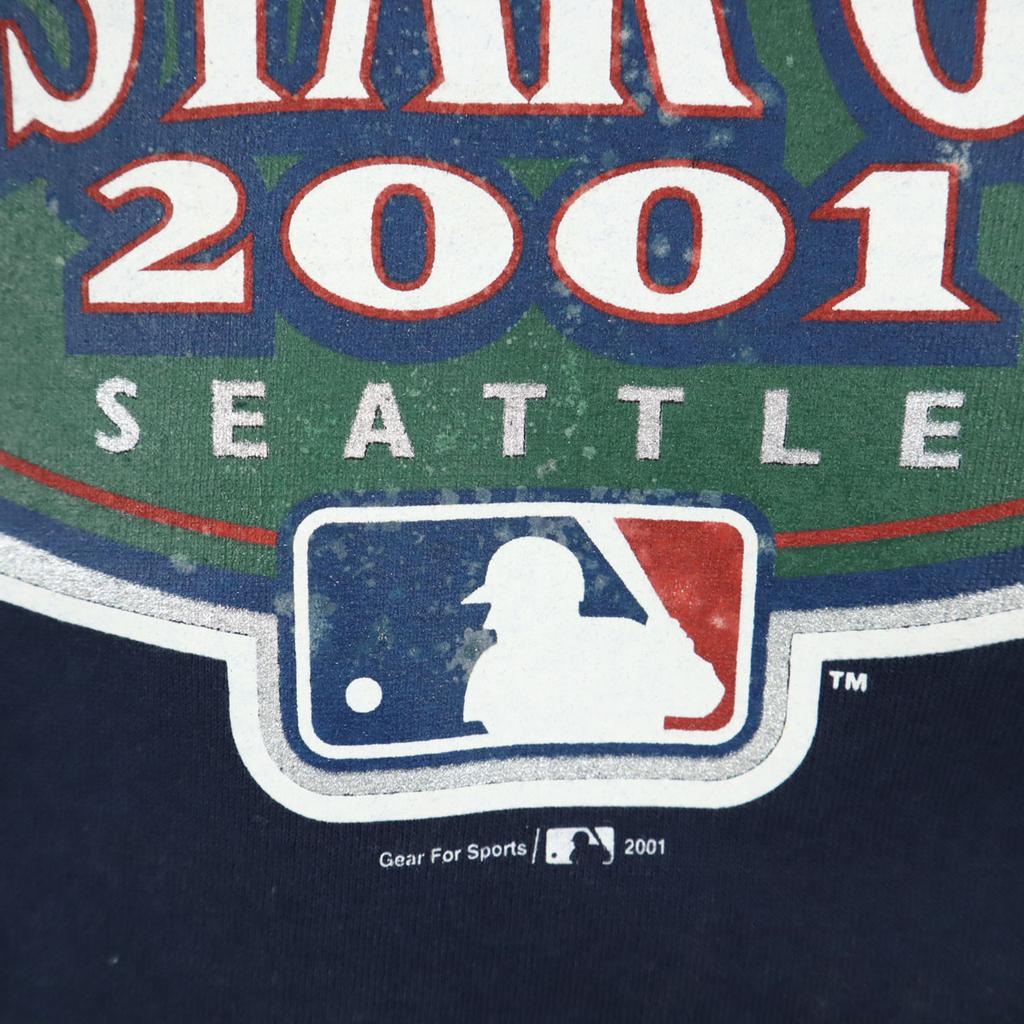 ЭКИПИРОВКА для СПОРТА Неиспользованная Футболка с коротким рукавом с принтом Major League Baseball ALL STAR GAME 2001 Мужская Б/У