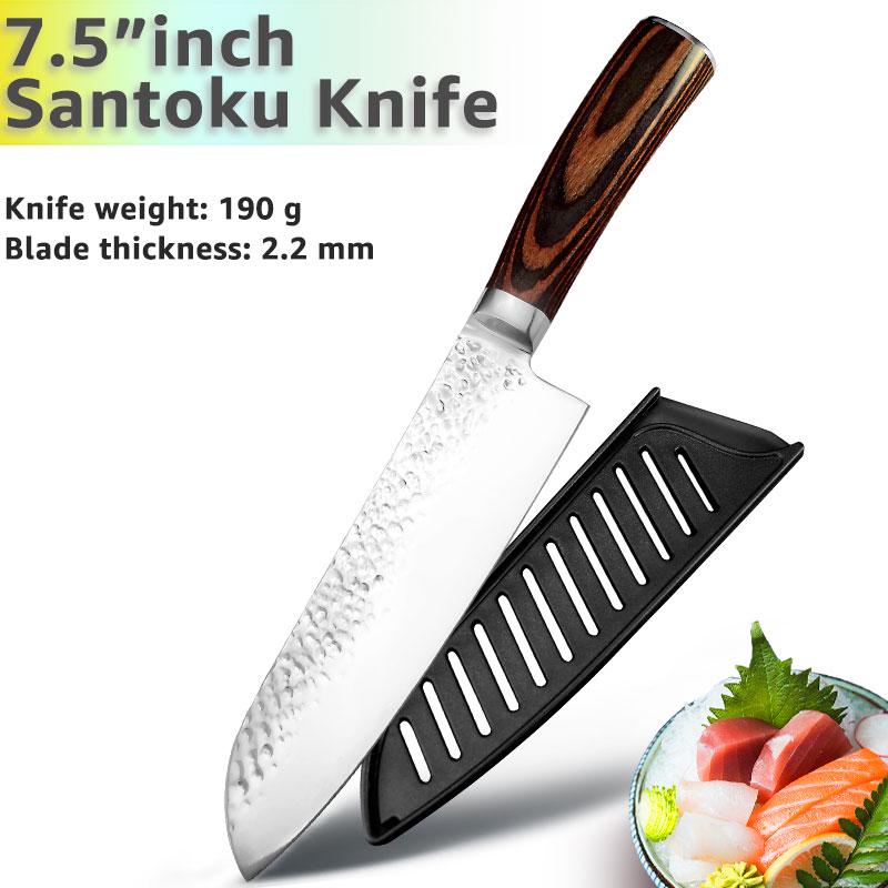 Кухонный нож 8 дюймов профессиональный японский шеф-поварской нож 7CR17 440C высокоуглеродистая нержавеющая сталь мясницкий нож-ломтерезка сантоку