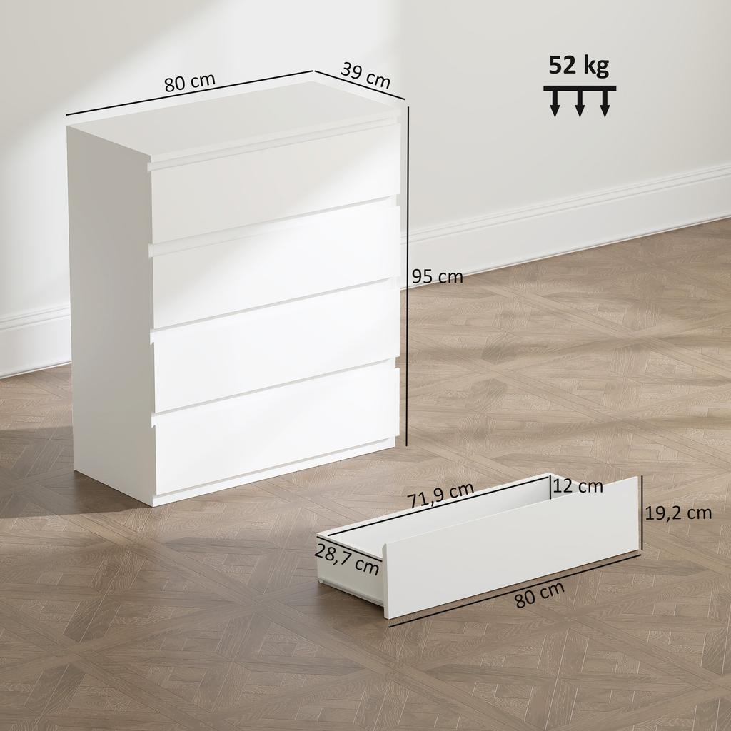 Chest of Four Drawers - White