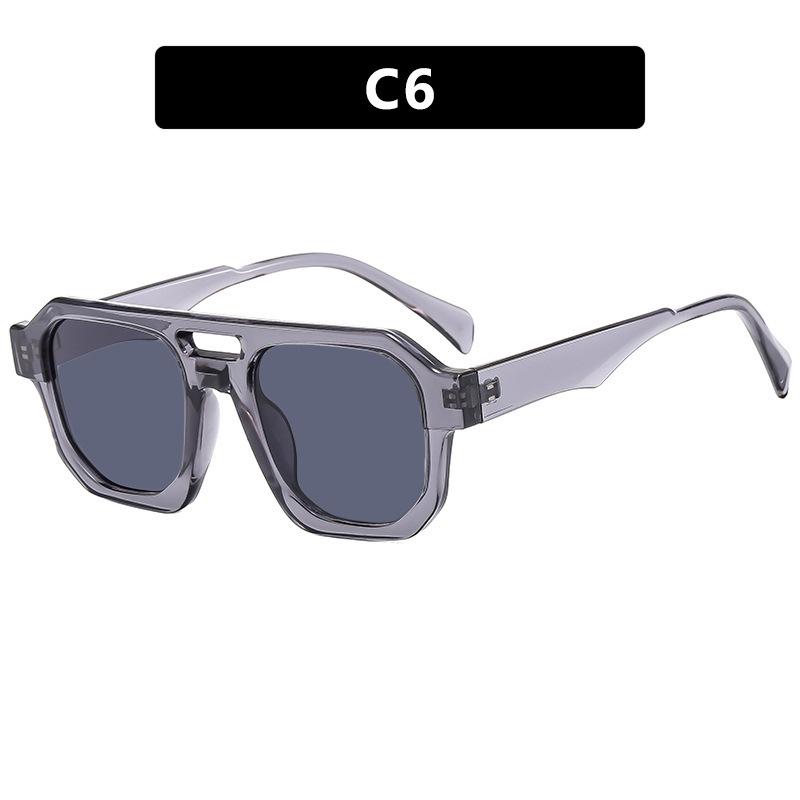 Double beam irregular sunglasses personalized punk fashion sunglasses ins European and American catwalk sunglasses men