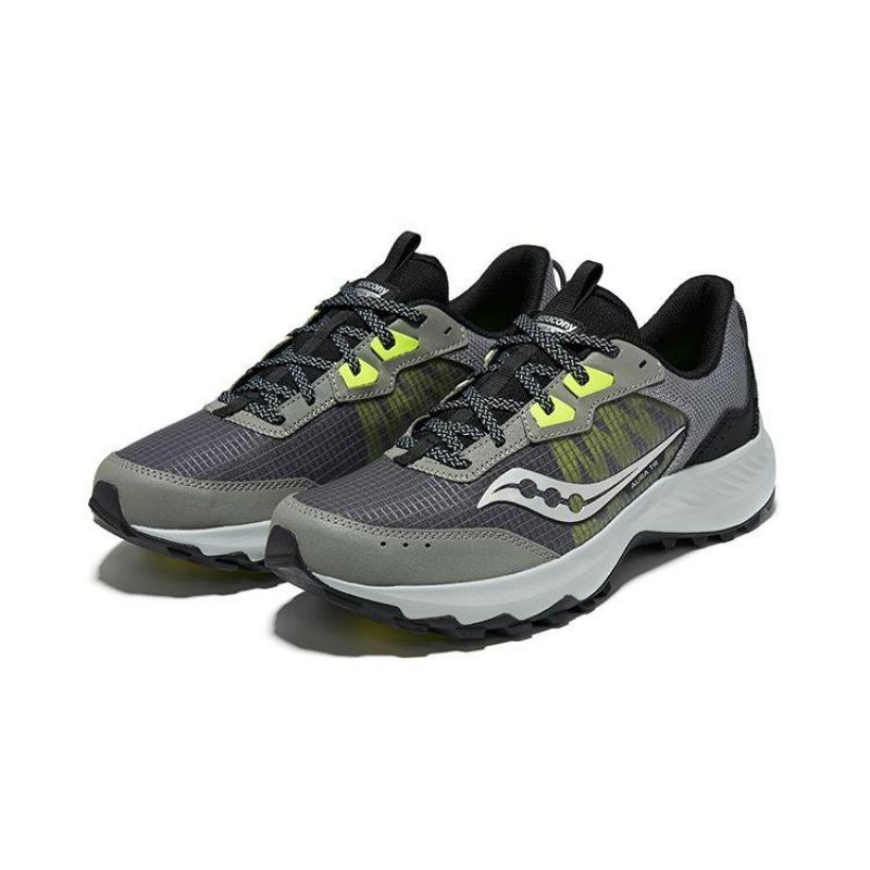 SAUCONY AURA TR мужские низкие беговые кроссовки серый желтый с амортизацией дышащие прочные S20862-100