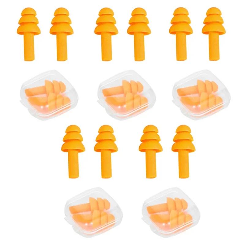 10pcs Soft Silicone Earplugs Waterproof Swimming Ear Plugs Reusable Noise Reduction Sleeping Ear Plugs Hearing Protector