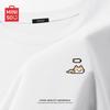 MINISO Мужская футболка из чистого хлопка с принтом уставшего оранжевого кота