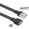 Прямая/90-градусная угловая USB 2.0 удлинительная кабель-удлинитель Male to Female, плоский кабель для мыши, клавиатуры, зарядки