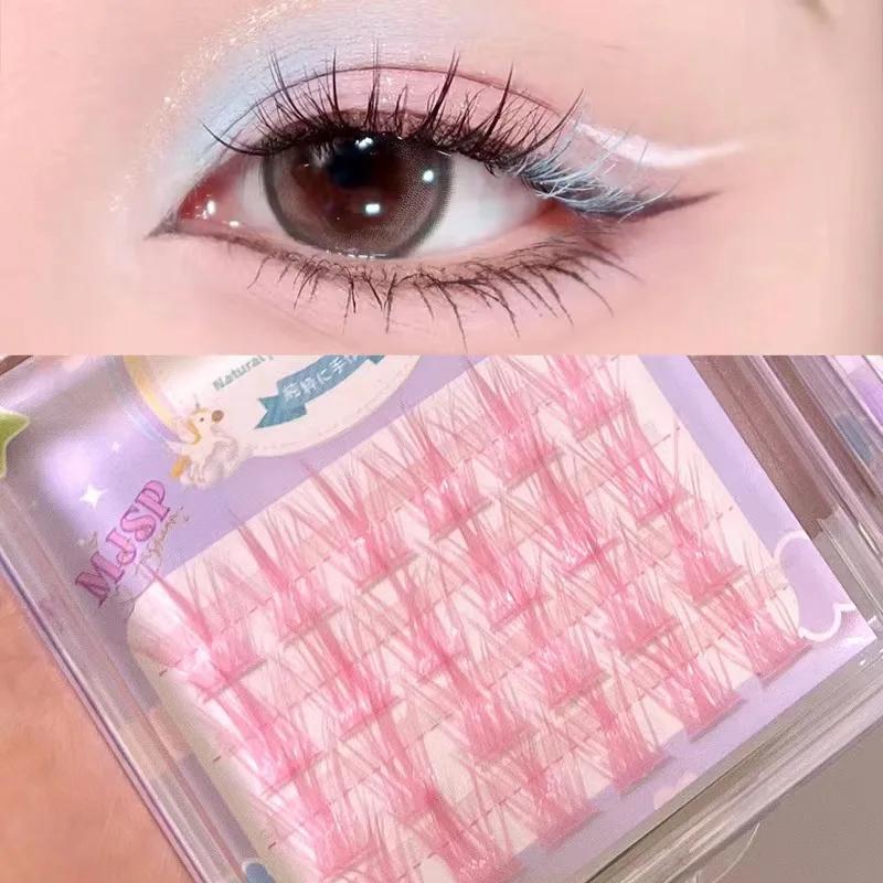 Розовые/белые/синие/фиолетовые пучки ресниц Manga Lashes Цветные накладные ресницы Натуральные длинные искусственные пучки Макияж для ресниц Инструменты для макияжа
