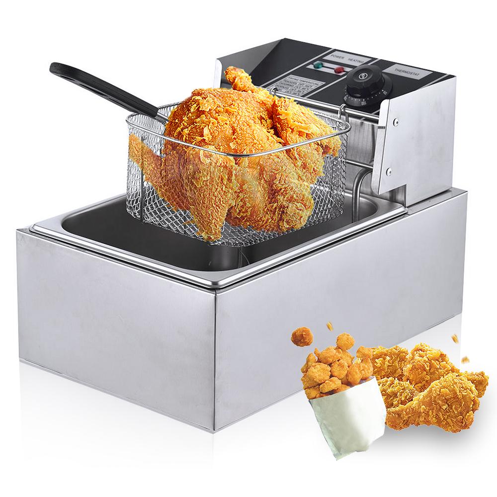 Electric Fryer Multifunctional Intelligent 6L Large Capacity 2500W High Power Stainless Steel Automatic Constant Temperature for Home Commercial Stal