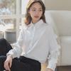 Новая женская приталенная однотонная универсальная рубашка с длинным рукавом для весны и осени