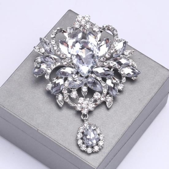 Брошь-цветок со стразами, элегантный кардиган, лацкан, пальто, деловой костюм, свитер, булавка, женские ювелирные изделия, подарок