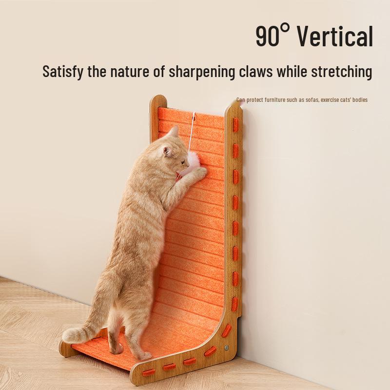 Extra-Large Vertical L-Shaped Cat Scratching & Bed Combo: Durable, Scratch-Resistant, No Mess, Wear-Resistant Cat Claw Board.