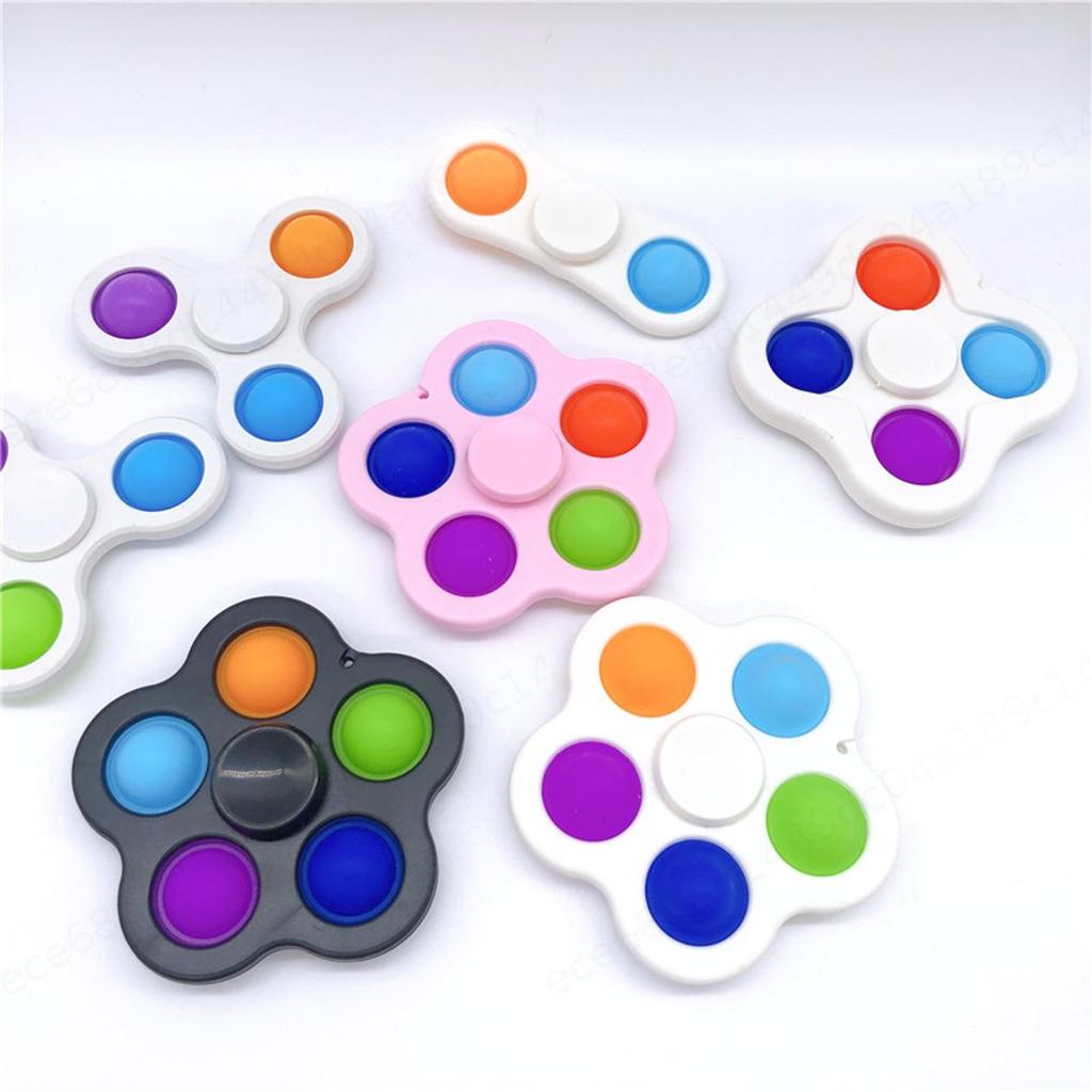 Fidget Toys Fidget Sensory Pop It Toy Push Pop Bubble Key Chain Spinner Simple Dimple Popit Fidget