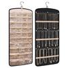 Double-Sided Foldable Hanging Jewelry Organizer with Metal Hooks, PVC Anti-Oxidation, Suitable for Earrings, Necklaces, and Rings