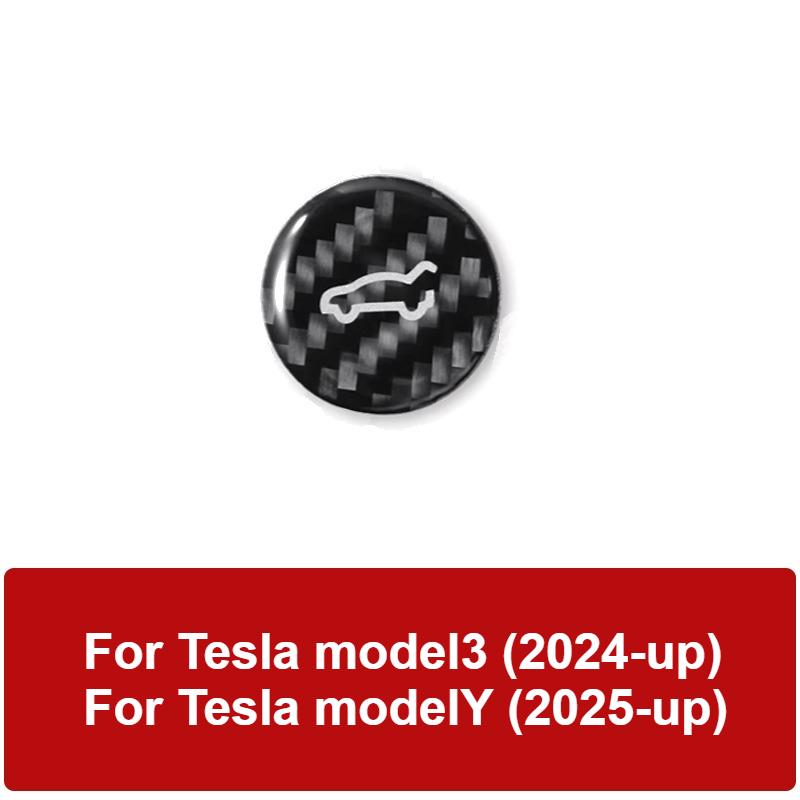 For Tesla Model 3/Y 2019-2025 Real Carbon Fiber Trunk Release Switch Sticker Car Rear Liftgate Close Button Protector Interior