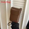 Street Style Pu Mini Crossbody Bag With Sewn Details For Fashionable Outings