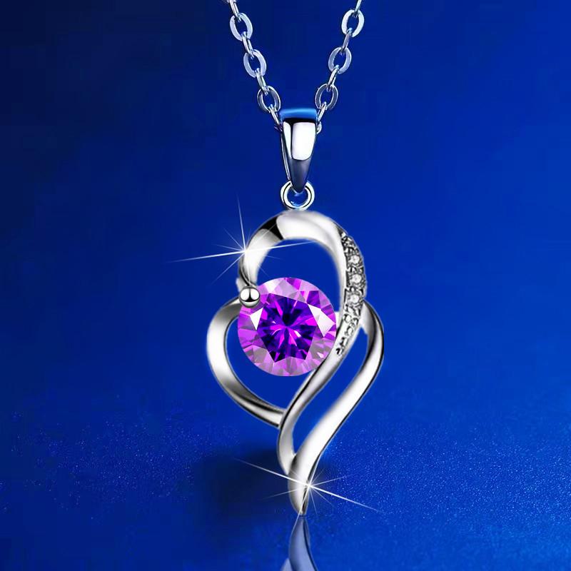 925 Necklace Women's Clavicle Chain Has You In My Heart Pendant Korean Jewelry