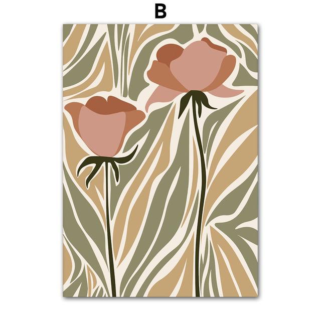 Роза неправильной цветовой гаммы, геометрические фигуры, настенные художественные постеры, принты, скандинавская картина на холсте, абстрактные картины, декор для гостиной