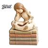 Книжные подарки для женщин Деревянная фигурка Читающая девушка Для книголюбов Персонализированный декор для книжной полки на стол с украшениями Многоуровневый дизайн Домашняя библиотека