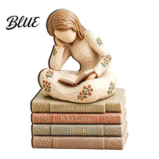 Книжные подарки для женщин Деревянная фигурка Читающая девушка Для книголюбов Персонализированный декор для книжной полки на стол с украшениями Многоуровневый дизайн Домашняя библиотека