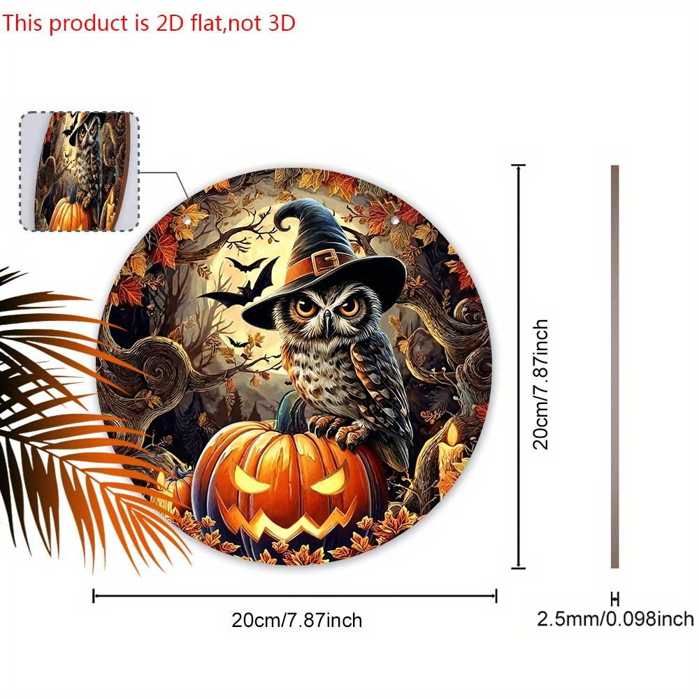 Wooden Halloween Sign with Owl & Pumpkin Pattern Design - Unique Wall Pediments - Ideal for Front Door, Yard, Porch, Room Decor