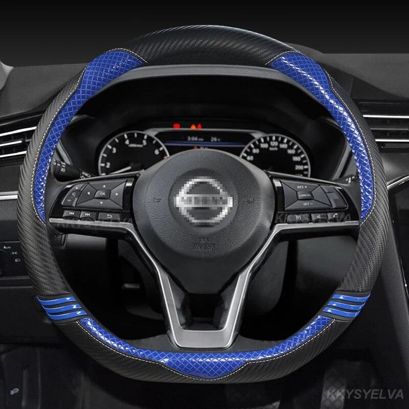 Автомобильный чехол на руль D-образной формы для Nissan Rogue X-trail Kicks Rogue Sport Hybrid 2017-2022 Qashqai-2022 Sentra 2022