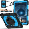 For Lenovo Tab One 8.7 K9 TB-305FU TBX305XU 2025 360 Rotating Hybrid Cover with Shoulder Strap PC-Silicone Heavy Duty Stand Case