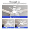 E27 LED Six-Leaf Remote Control Ceiling Fan with Silent Operation for Bedroom or Restaurant