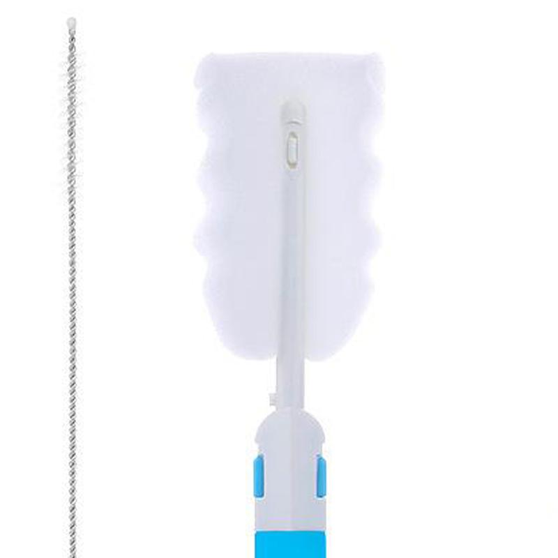 Утолщенный пластик не повредит вашим рукам. Прочная щетка для дезинфекции. Щетка для мытья чашек. Губка для чистки бутылок.