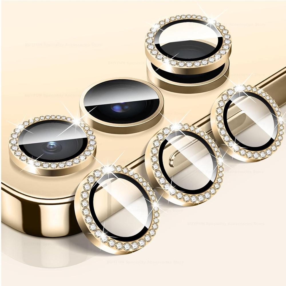 Для Samsung Galaxy A16 4G 5G Diamond Camera Lens Protector Блестящая закаленная стеклянная задняя крышка объектива Алюминиевое металлическое кольцо Galaxy A06