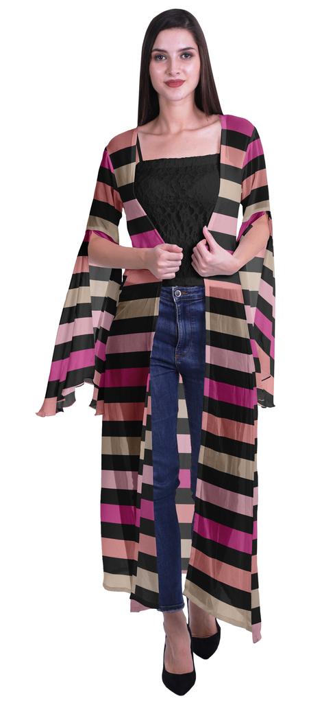 Moomaya Пляжная накидка с открытым передом из принтованного жоржета и разрезами на рукавах