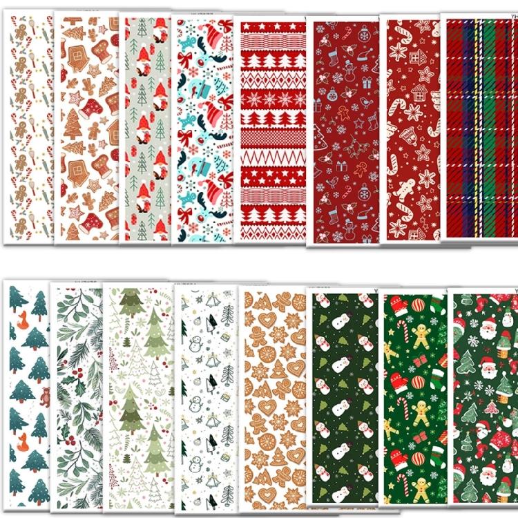 Набор из 4 листов термотрансферной бумаги на рождественскую тематику 95x138 мм для глиняных серег, водорастворимая трансферная бумага для изготовления украшений